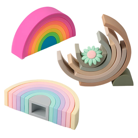 Baby Rainbow Shape Silicone Building Blocks