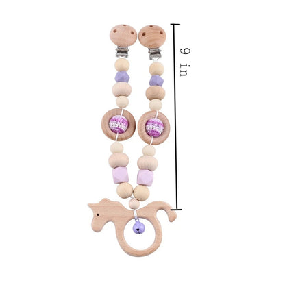 Wood Teether Baby Hanging Rattle Toy