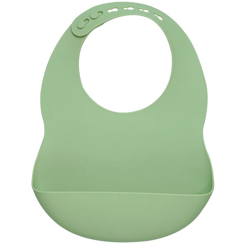 Plain Waterproof Silicone Baby Bib