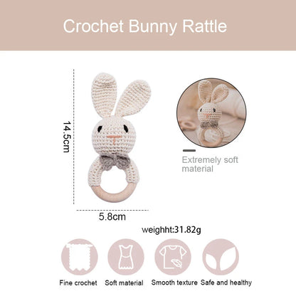 Baby Teething Bunny Crochet Ratter Toy