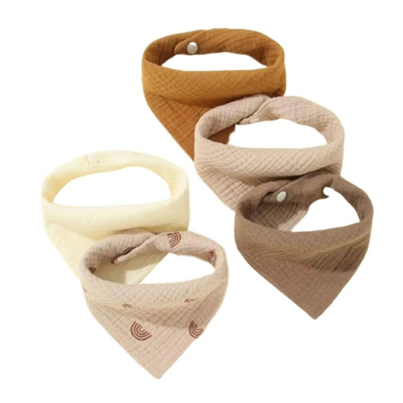 5-piece Feeding Drool Cloth Bib Set