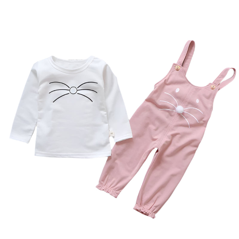 2Pcs Children Overall Outfit Set