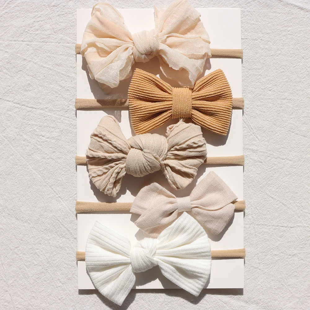 5Pcs/Lot Newborn Baby Headband Bows