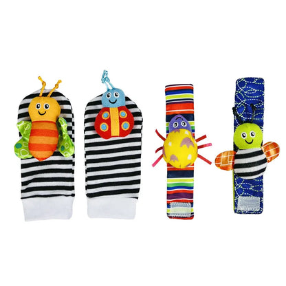 4Pcs Baby Rattle Socks Set