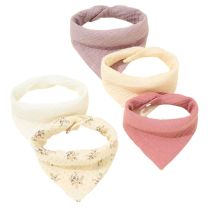 5-piece Feeding Drool Cloth Bib Set