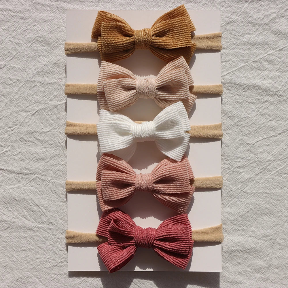 5Pcs/Lot Newborn Baby Headband Bows