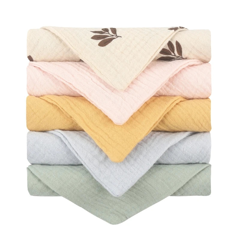 5pcs/Set Square Cotton Baby Towels/Burp Cloths