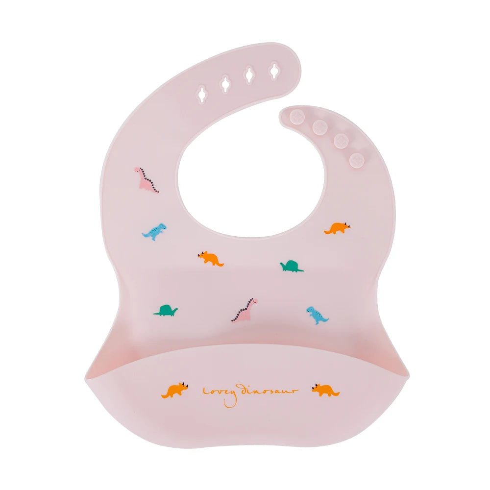 Waterproof Adjustable Silicone Bib With a Pocket