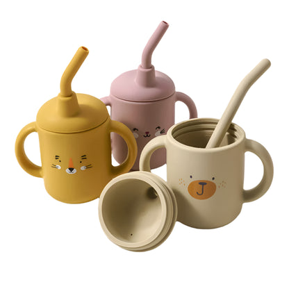 Portable Cartoon Multipurpose Training Cup With a Straw