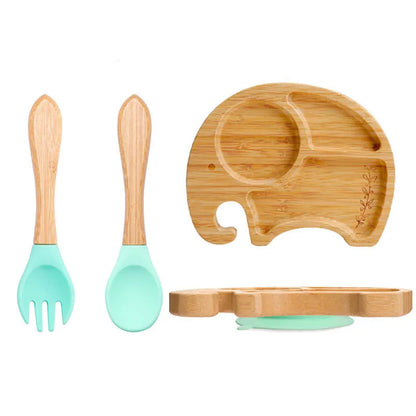 3Pcs Baby Bamboo Plate Set