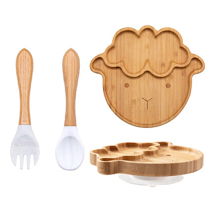 3Pcs Baby Bamboo Plate Set