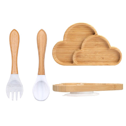 3Pcs Baby Bamboo Plate Set