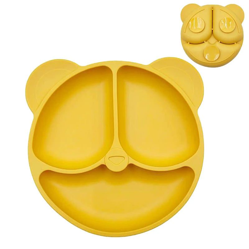 Safe Sucker silicone Bear/Car Dining Plate