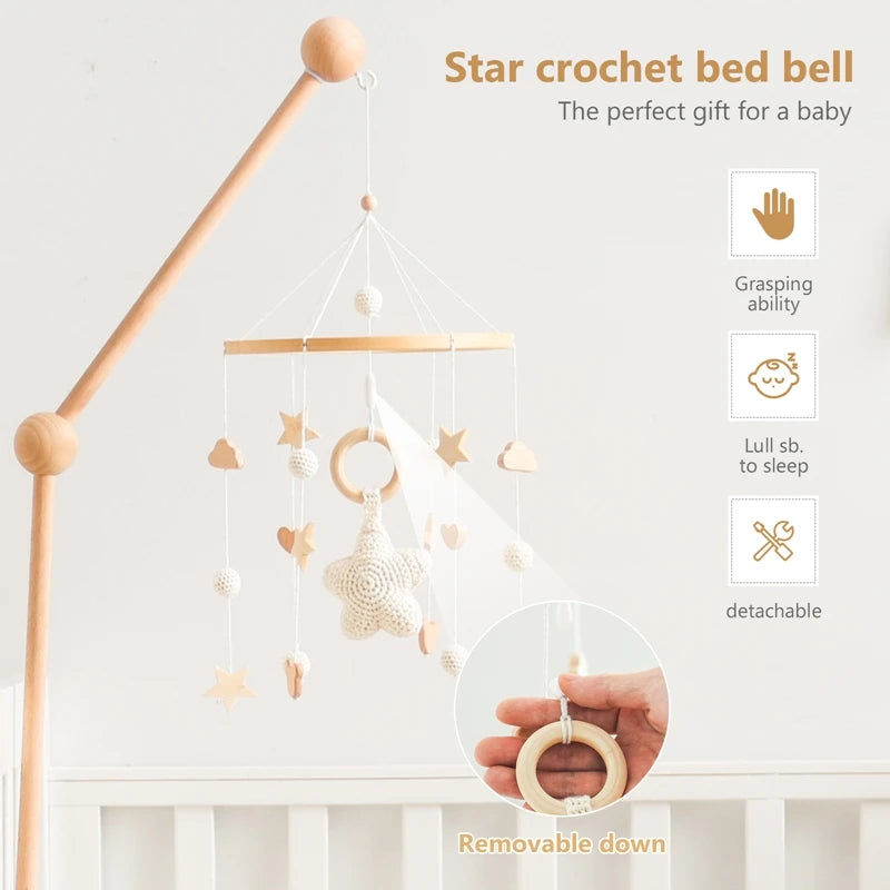 Baby Crib Mobile Clouds & Stars Rattle Toy