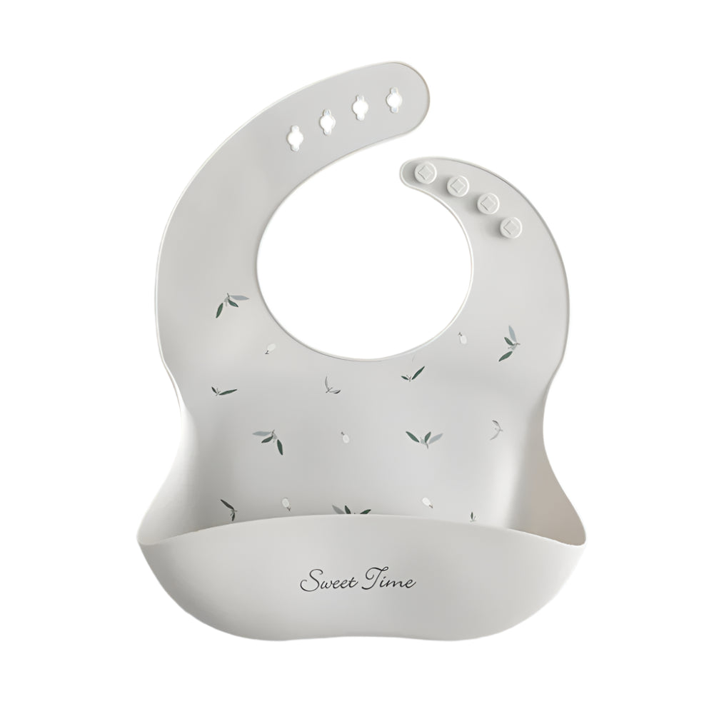 Waterproof Adjustable Silicone Bib With a Pocket