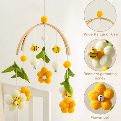 Baby Crib Mobile Bees & Flowers Rattle Toy