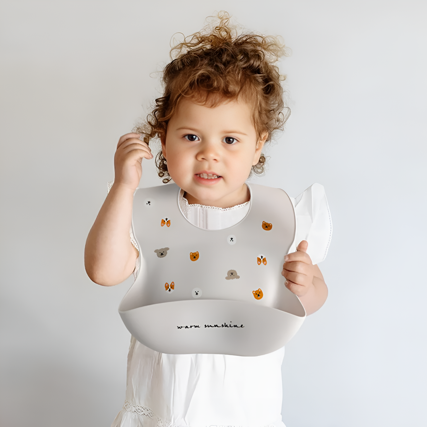 Waterproof Adjustable Silicone Bib With a Pocket