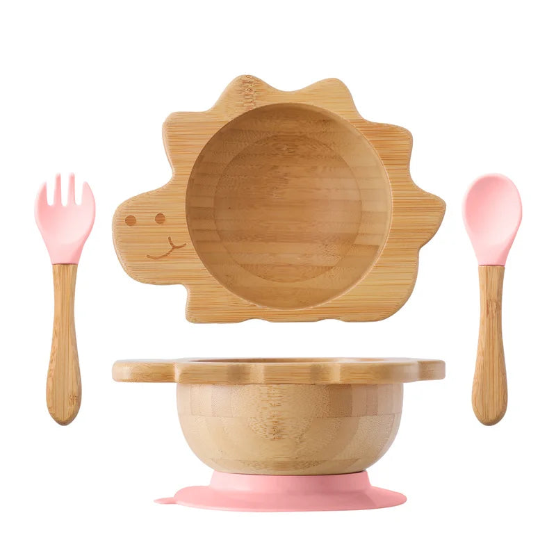 3Pcs Wooden Bamboo Tableware Set