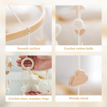 Baby Crib Mobile Clouds & Stars Rattle Toy