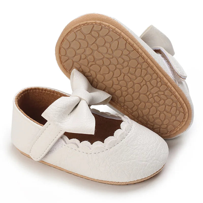 Baby Non-slip Casual Leather Bow Shoes