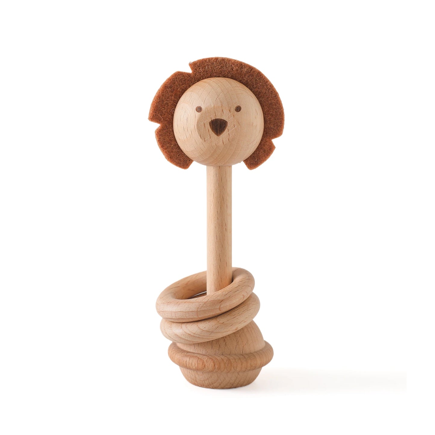 Wooden Teether Animal Shape Rattle Toy