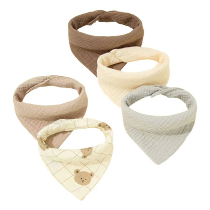 5-piece Feeding Drool Cloth Bib Set