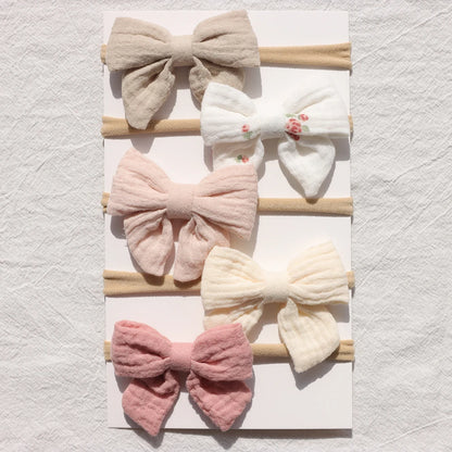 5Pcs/Lot Newborn Baby Headband Bows