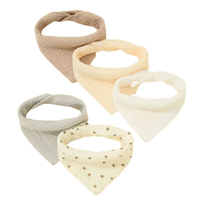 5-piece Feeding Drool Cloth Bib Set