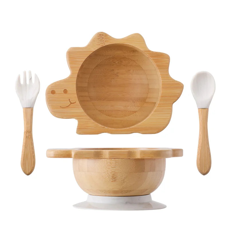 3Pcs Wooden Bamboo Tableware Set