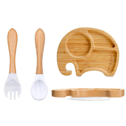 3Pcs Baby Bamboo Plate Set