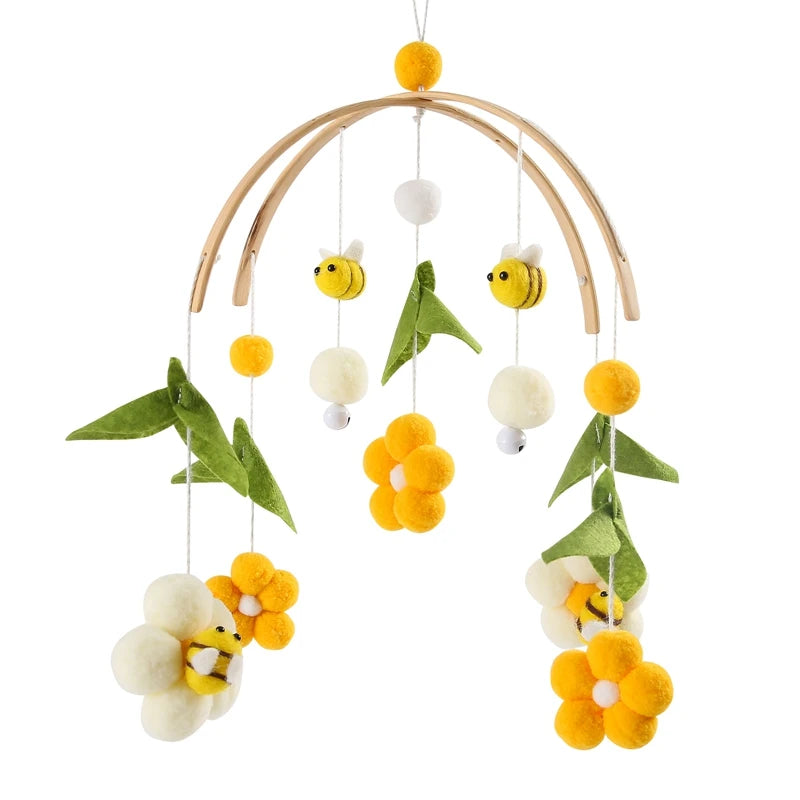 Baby Crib Mobile Bees & Flowers Rattle Toy