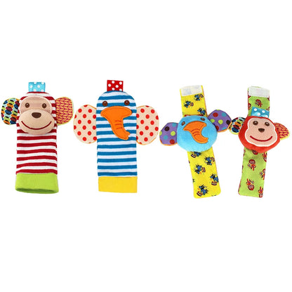 4Pcs Baby Rattle Socks Set