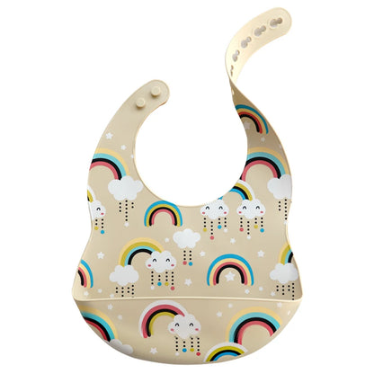 Cartoon Printed Waterproof Soft Baby Silicone Bib