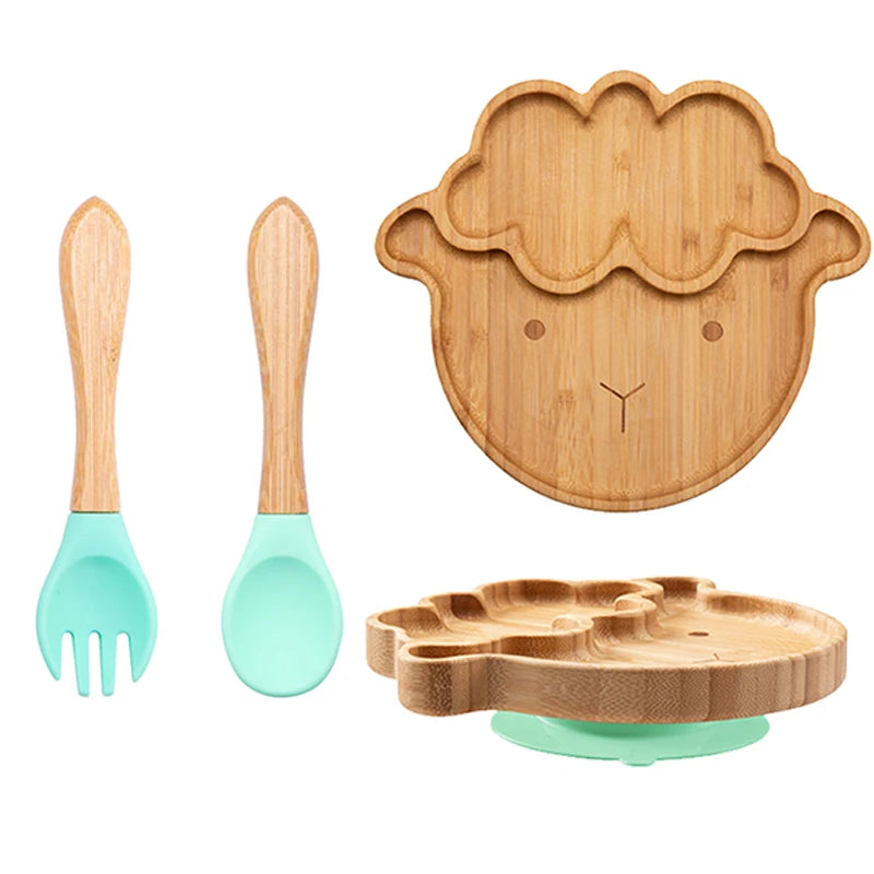 3Pcs Baby Bamboo Plate Set