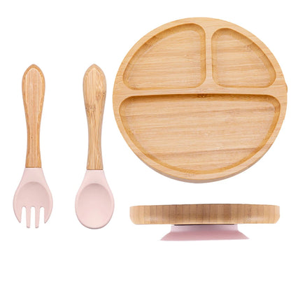 3Pcs Baby Bamboo Plate Set