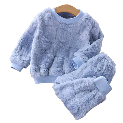 Children Flannel Tracksuit Set