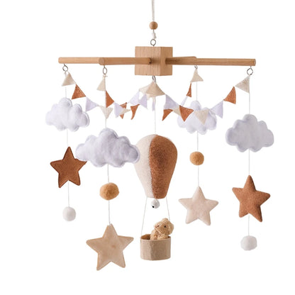 Baby Crib Mobile Clouds & Air Balloon Rattle Toy