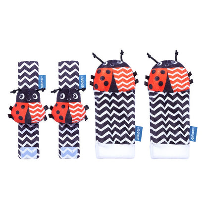 4Pcs Baby Rattle Socks Set