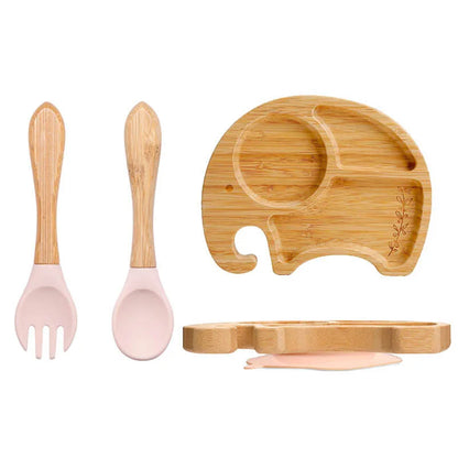 3Pcs Baby Bamboo Plate Set