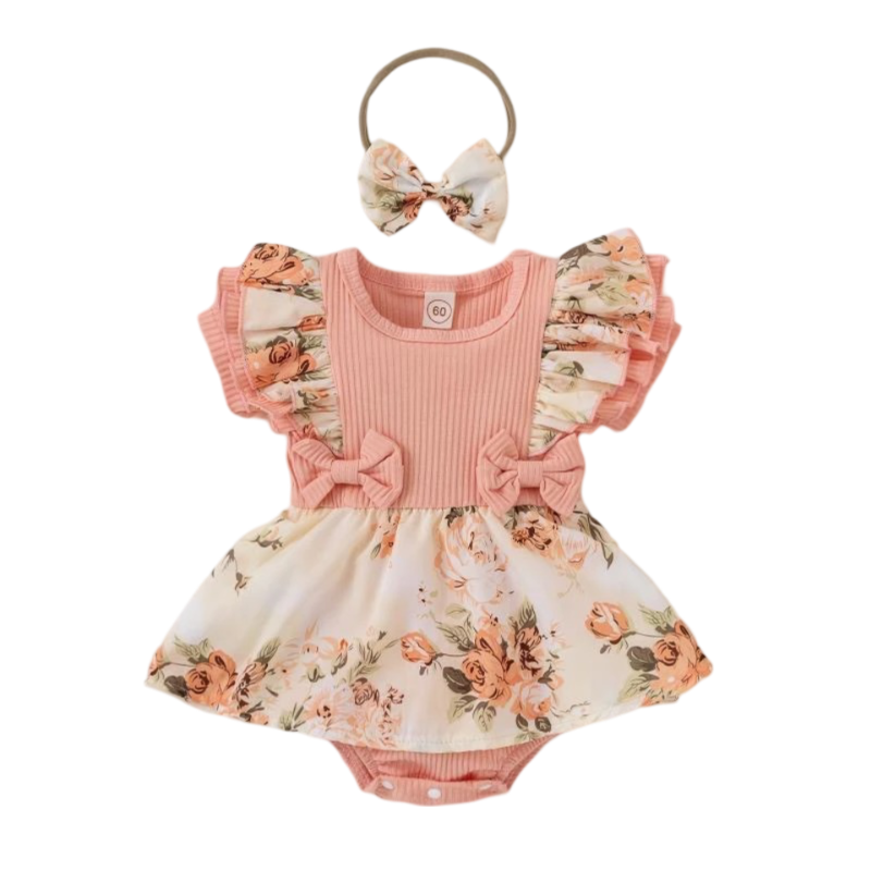 Baby Girl Balloon Dress With a Bow Headband