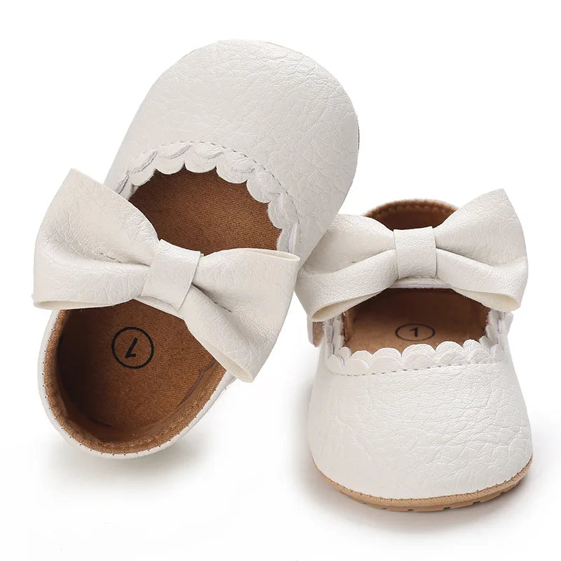 Baby Non-slip Casual Leather Bow Shoes