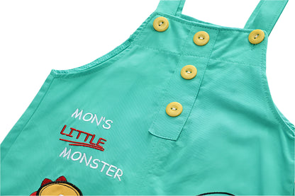 2Pcs Children Dino Overall Set