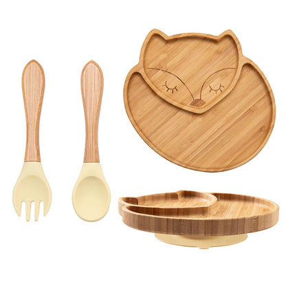 3Pcs Baby Bamboo Plate Set