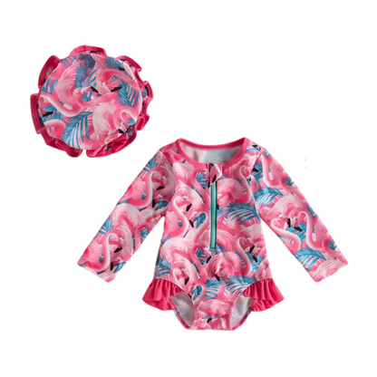 Baby & Toddler Girl Swimsuit With a Hat