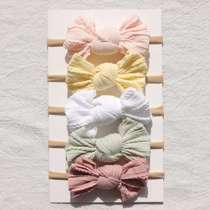 5Pcs/Lot Newborn Baby Headband Bows