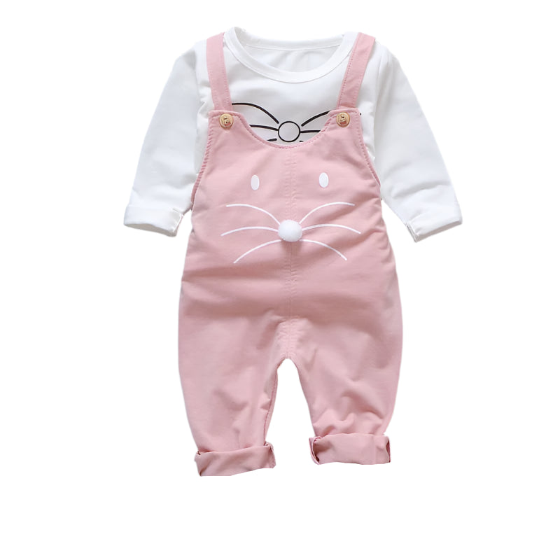 2Pcs Children Overall Outfit Set