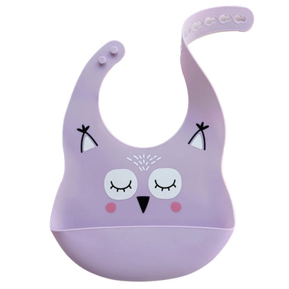 Cartoon Printed Waterproof Soft Baby Silicone Bib