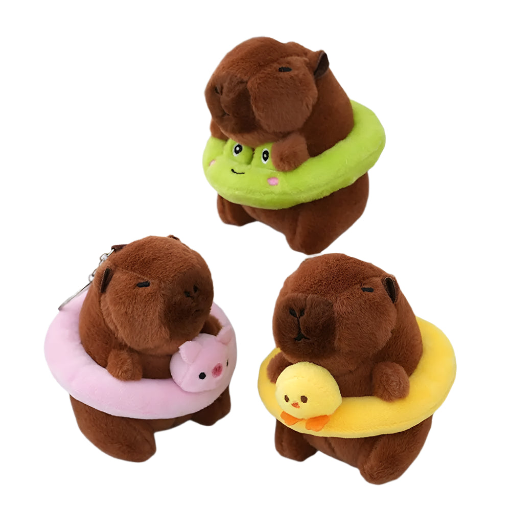 Swimming Ring Capybara Plush Toy Key Chain