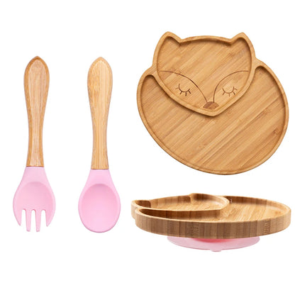 3Pcs Baby Bamboo Plate Set