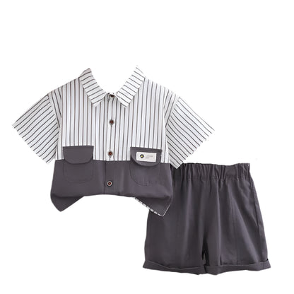 Children Preppy Summer Outfit Set